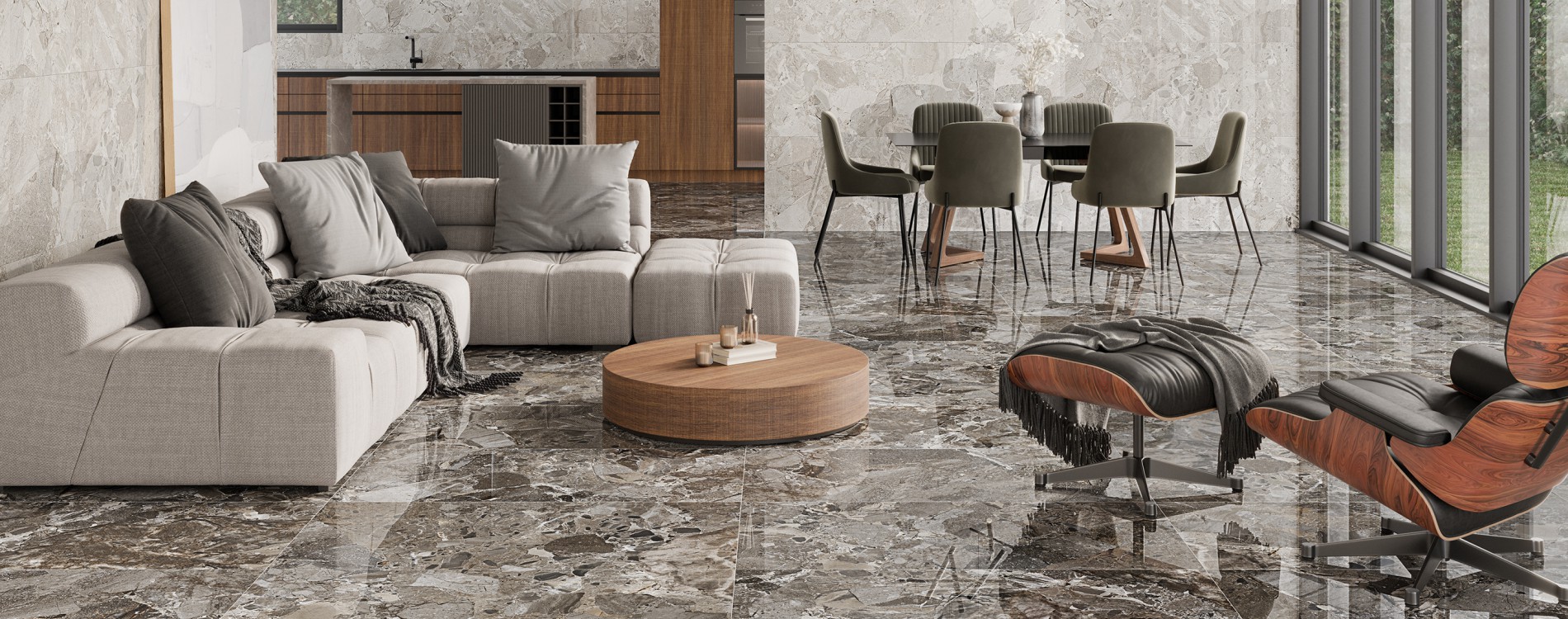 Ceppo de Seville Anthracite et Beige